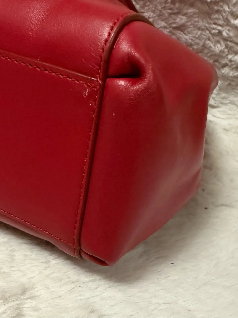 COACH Large Christie Carryall Red Leather Tote with Gold-Tone Hardware